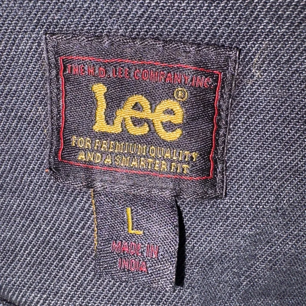 Lee Men's Denim Jacket L Blue Black NWT Button Closure Collared Premium Fit Clas